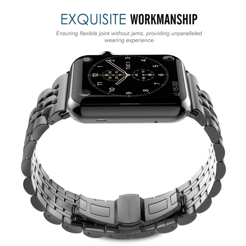 Для Apple watch металлический ремешок для часов iWatch серии 4 44 мм 42 мм 40 мм 38 мм браслет из нержавеющей стали ссылка отправить бесплатный инструмент