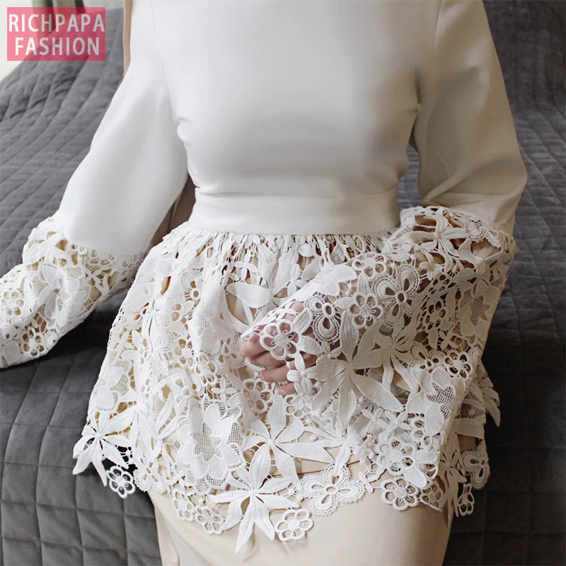 Abaya Dubai Turkey Arabic Lace Top Muslim Long Tops Qatar UAE Oman Abayas Women Ropa Musulmana Mujer Turkish Islamic Clothing |