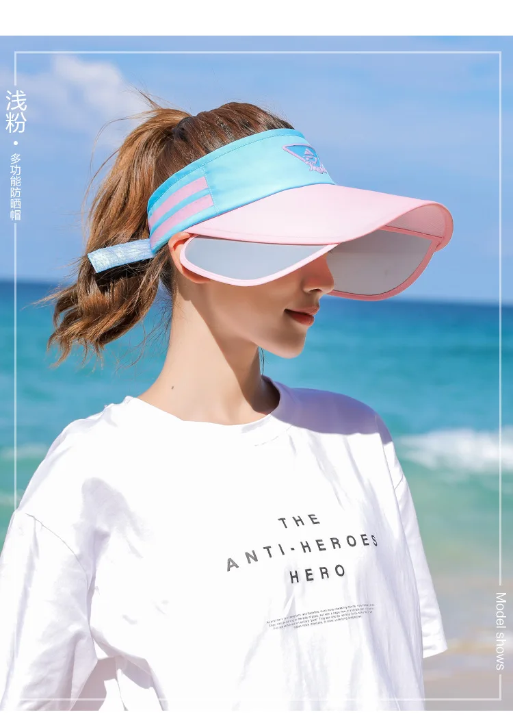 

Beach hat large eaves female outdoor stretchable empty sun hat