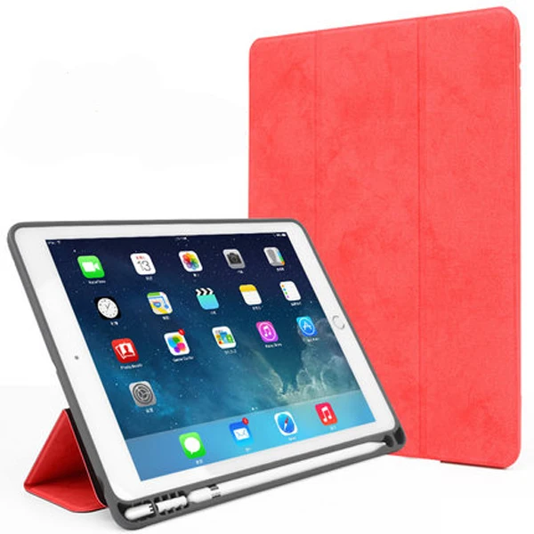 Red Для iPad 9,7 чехол для планшета 5th 6th generation для iPad 5 6 Smart wake sleep с iPad pencil holder - Цвет: Red