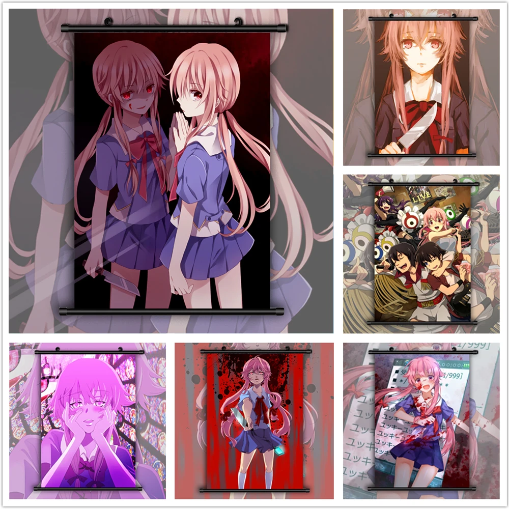 Mirai Nikki дневник будущего Аниме Манга настенный плакат свиток|Рисование и