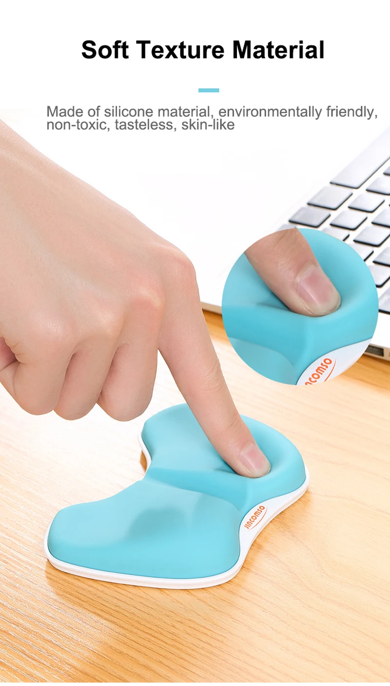Jincomso коврик для мыши с подушкой для запястья игровой 3d-силикон гелевый коврик для мыши коврик здоровый эргономичный мягкий объем памяти поддержка запястья для клавиатуры офиса