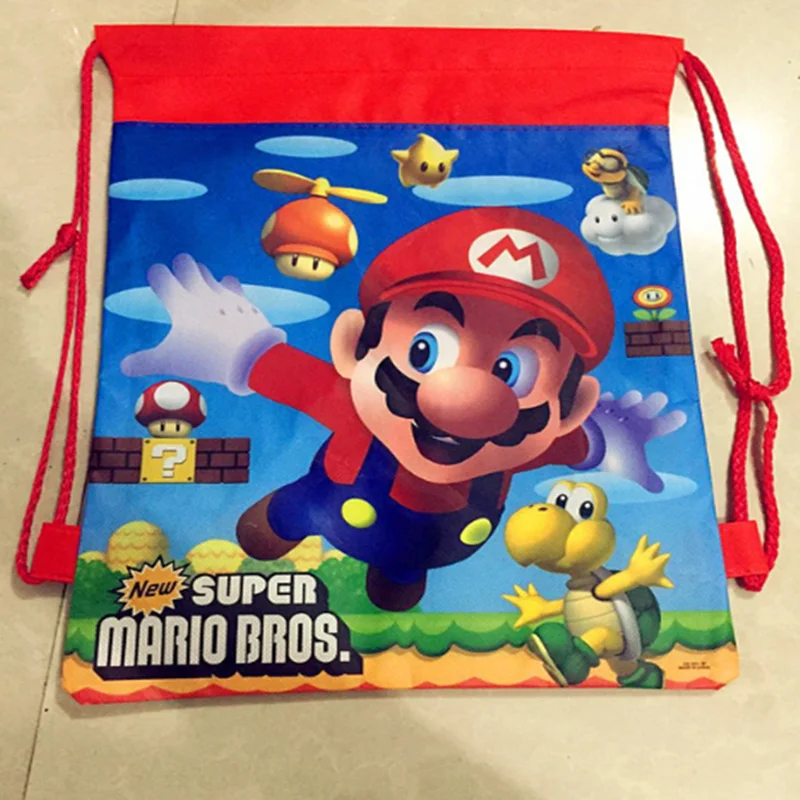 1 шт. Super Mario Bros шнурок сумки Детская сумка из нетканого полотна Марио Ткань Рюкзак