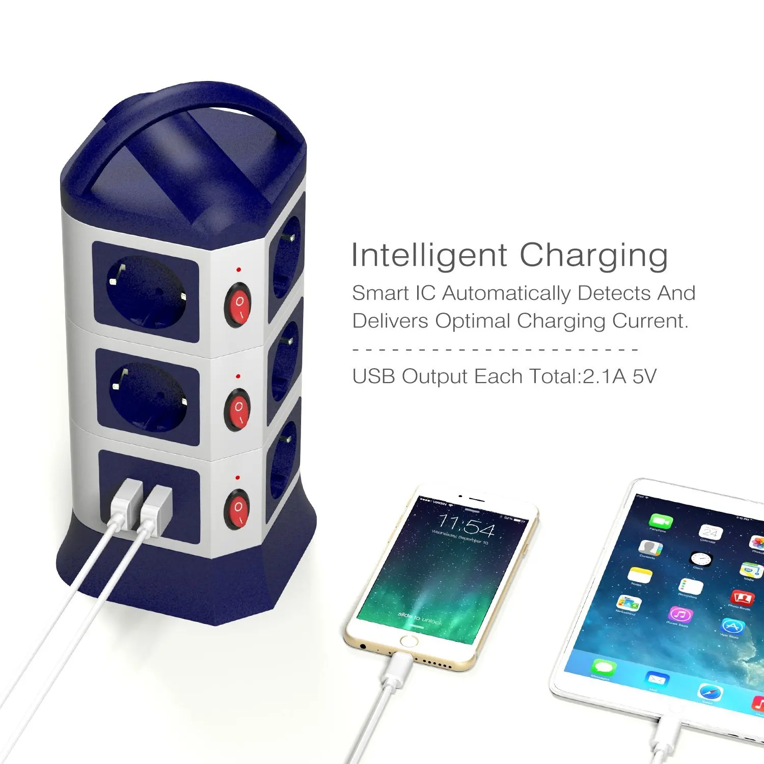 Сетевой шнур usb розетки 7/11 ЕС Электрический фильтр с стабилизатор напряжения с USB индивидуально переключатель 1,8 м/6 футов выдвижной удлинитель