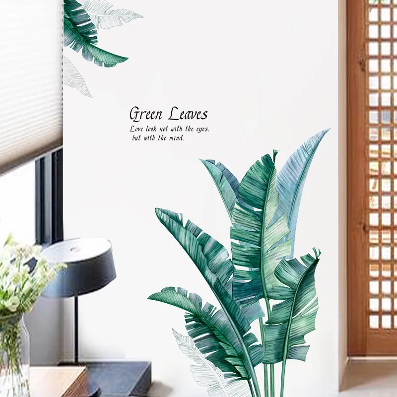 Банановый лист зеленое растение ТВ диван художественный фон настенные наклейки