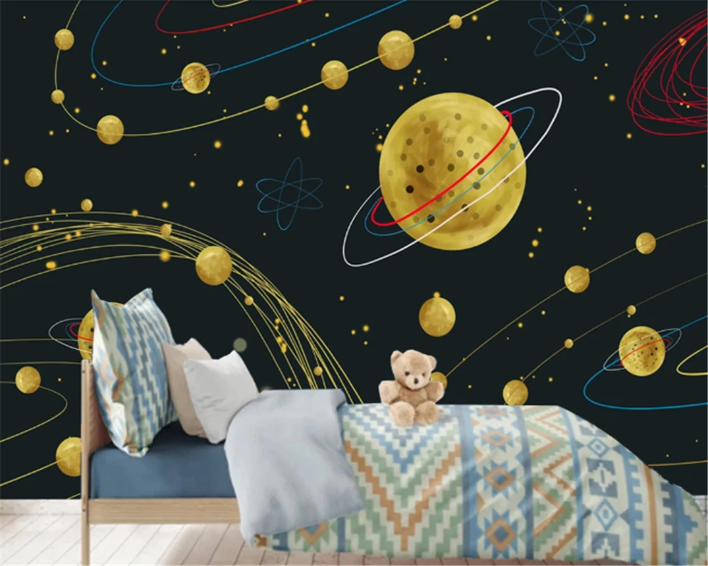 

beibehang 3D Wallpaper Modern Universe Starry Sky Photo Wall Painting Living Room Kids Bedroom Background Wall Papel De Parede