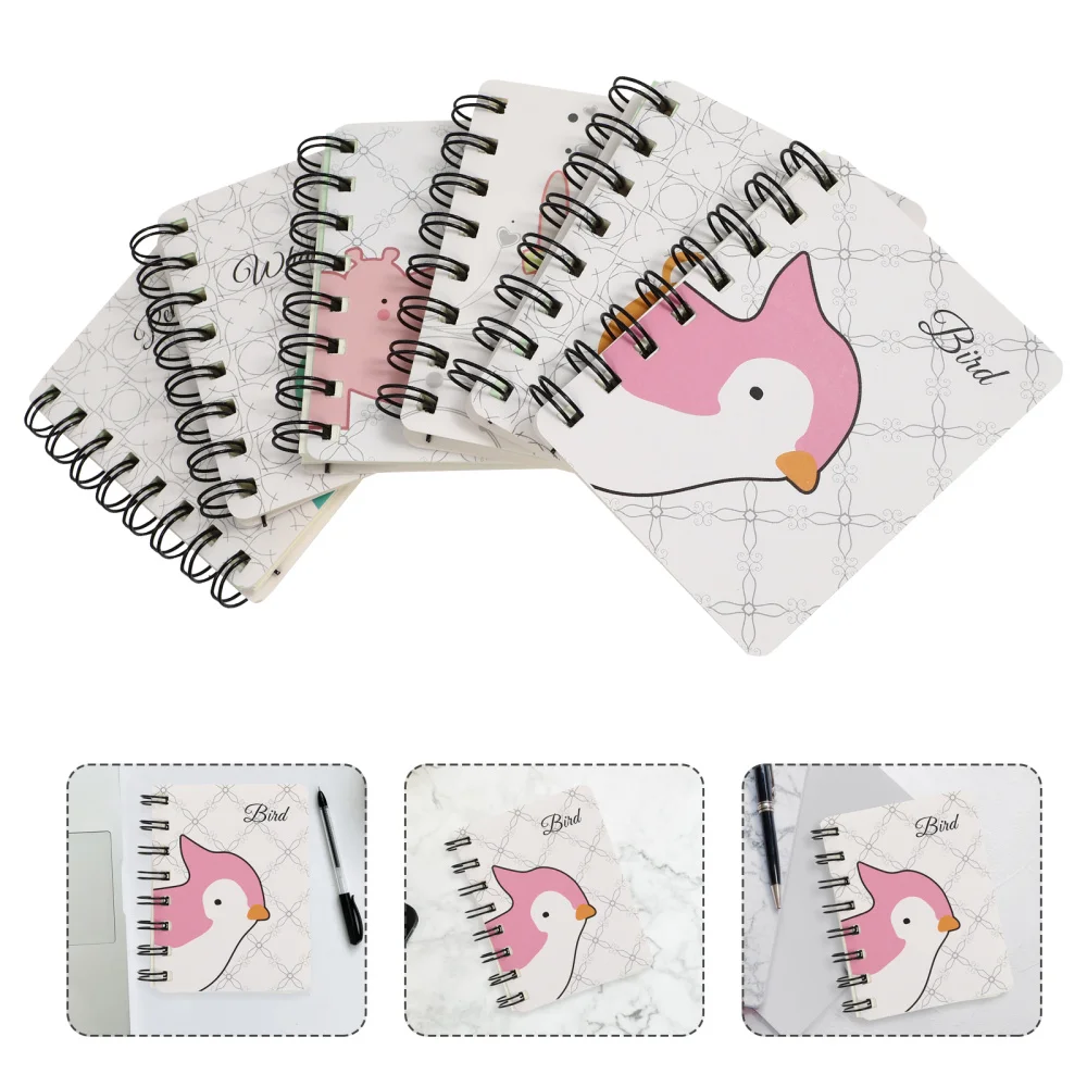 

6pcs Animal Design Mini Coil Notebooks Diary Notepads Students Stationery