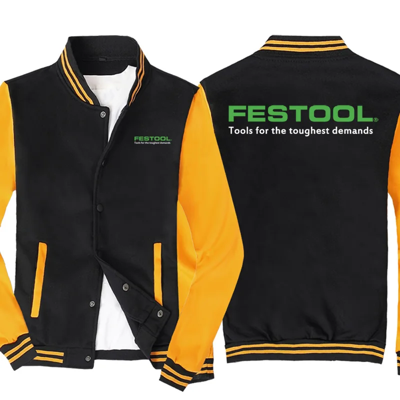

NEW Fashion Spring Autumn Men Festool Logo Baseball Jacket Sportswear Casual Sweatshirt Hip Hop Harajuku Uniform 3 Colors