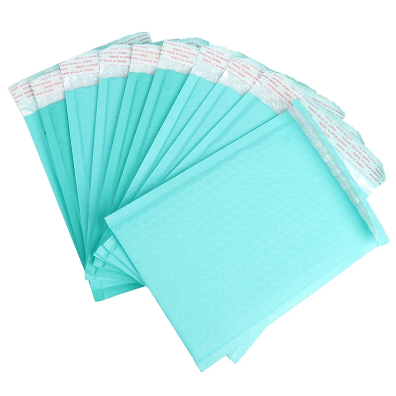 

10pcs 180x230mm Usable Space Teal Poly Bubble Mailer Envelopes Padded Mailing Bag Self Sealing Packing Bags