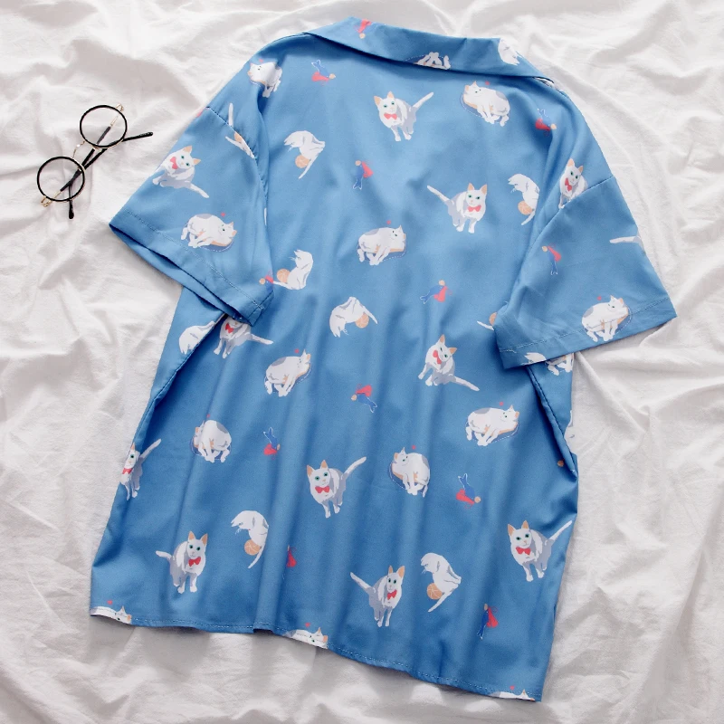 Блузка женская с отложным воротником повседневный топ в японском стиле