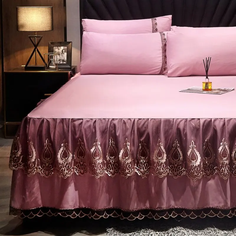 Роскошное серое красное розовое однотонное Шелковистое Тенсел модал кружево