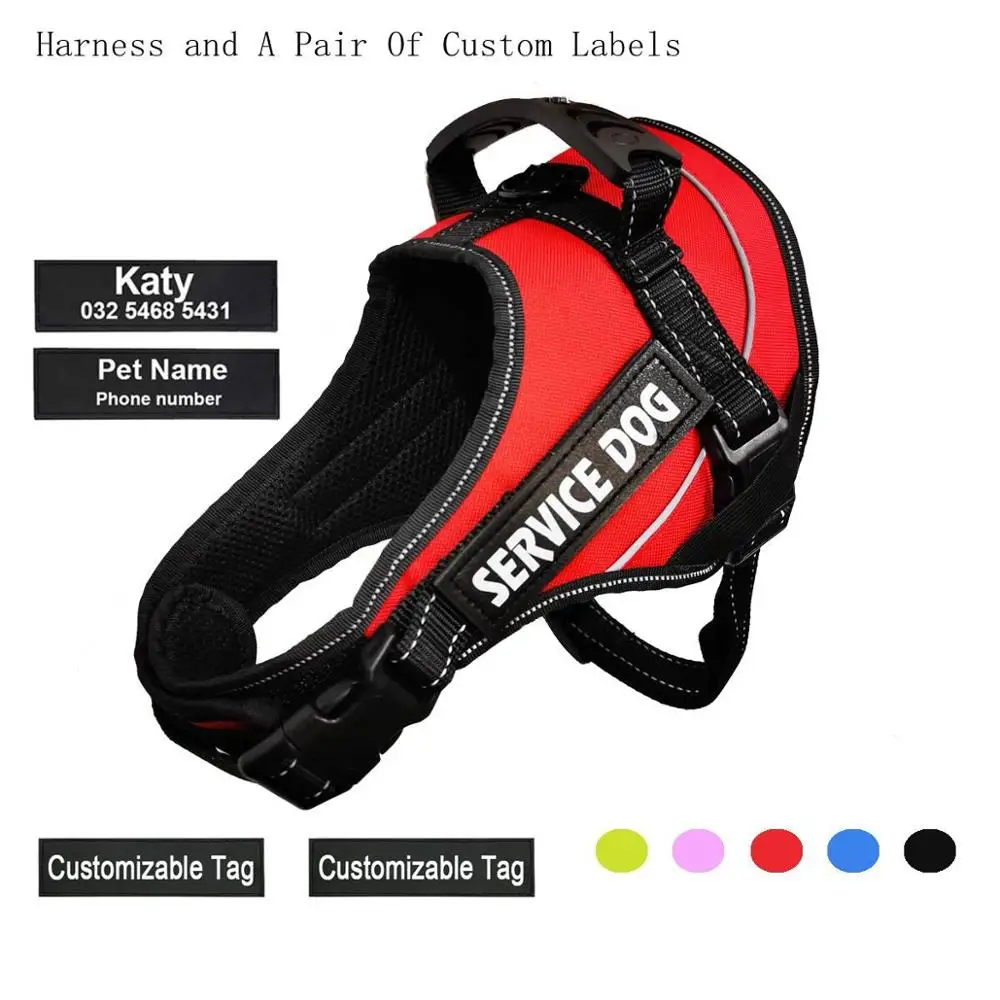 Reflective Dog Harness No Pull Breathable Adjustable Pet For Vest ID Custom Patch Outdoor Walking Accessories | Дом и сад