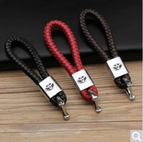 

2021 1pcs Leather Metal Keychain Car Key Ring Holder Housekeeper for Toyota Corolla Chr Auris Rav4 Yaris Avensis Car Accessories