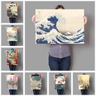 Постеры в стиле ретро с японским пейзажем, Самураем, для бара, кафе, гостиной, домашний декор, настенная живопись, HD Абстрактная живопись на холсте