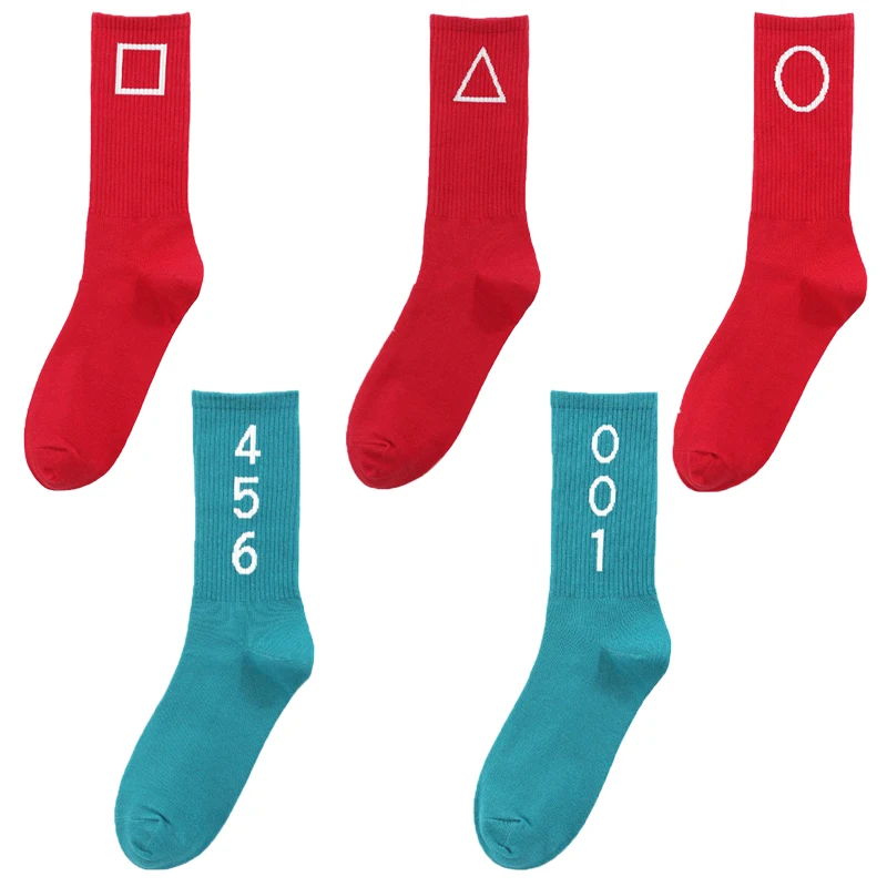 

Squid Game Round Six Men's Socks Women's Pair Warm Heated Funny Cool Stuff Hip Hop Personalized Gift Crew Christmas Halloween