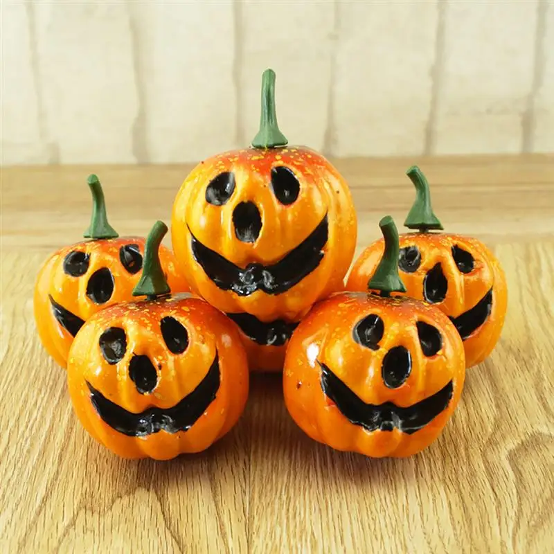

6pcs Halloween Pumpkin Table Ornament Photo Prop Simulation Mini Artificial Pumpkin Home Decor Festival Party Garden Decoration