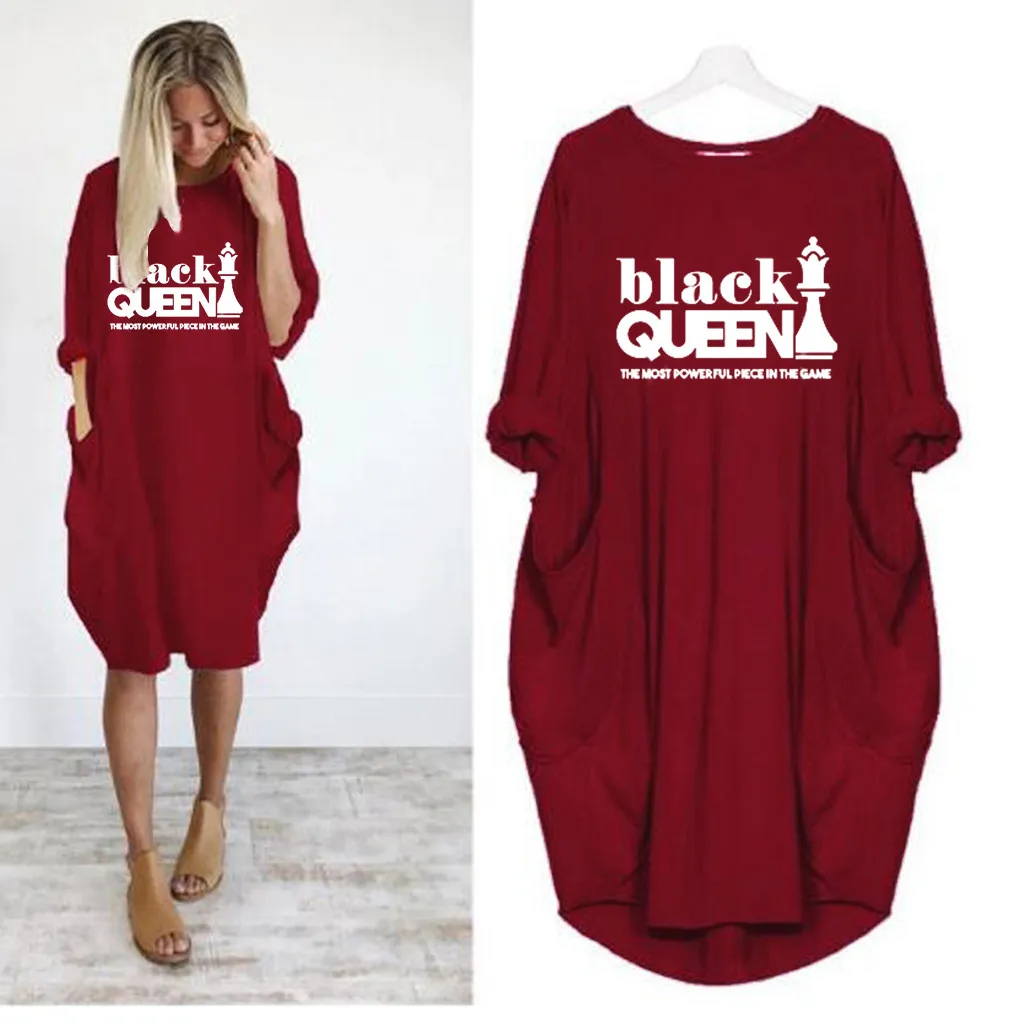 SAGACE Женское зимнее платье с круглым вырезом и длинным рукавом свободное