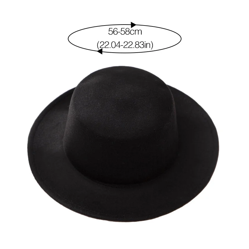 

Flat Top Fedora Hats For Women Effects Colour Imitation Wool Jazz Cap Wide Edge Ladies Elegant Round Caps Bowler Hats