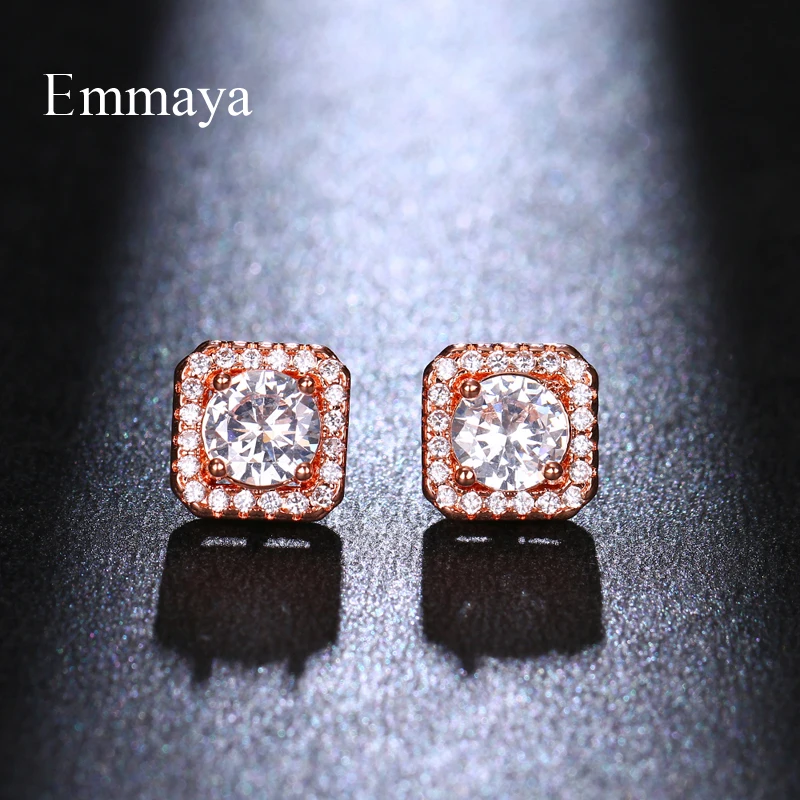 Классические квадратные серьги Emmaya геометрической формы три цвета на выбор