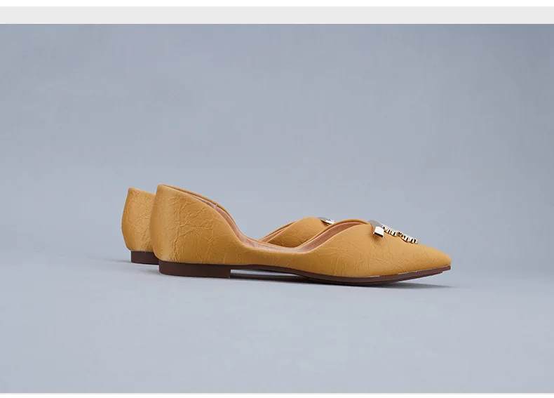 

Spring 2021 new women's flat shoes with pointed toes, shallow mouth and empty mouth, Daisy metal buckle, matte and comfortable