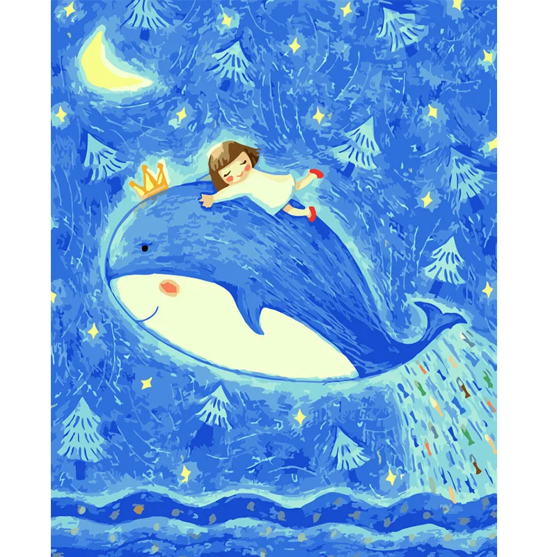 Набор для рисования по номерам большими рыбками цифровая Раскраска взрослых