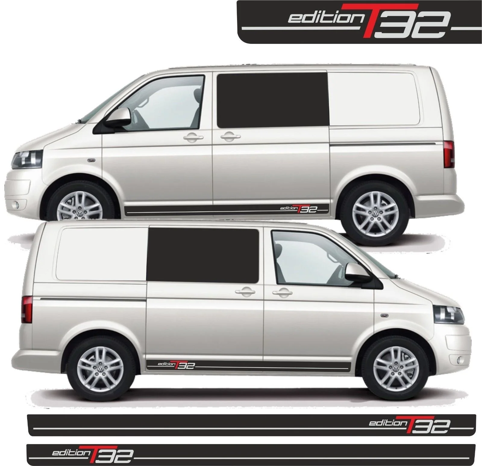 Для VW Transporter Camper T5 T6 боковые полосы графические наклейки любой цвет T32