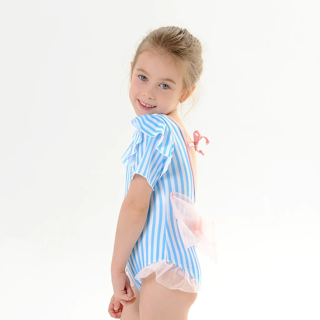 Детский слитный купальник для девочек Летний полосатый детский детская пляжная