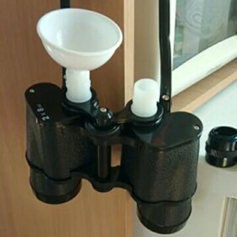 

New Binocular Shape Water Bottle Drink Flask Two Sided Holds Secret Liquor Gag XD88