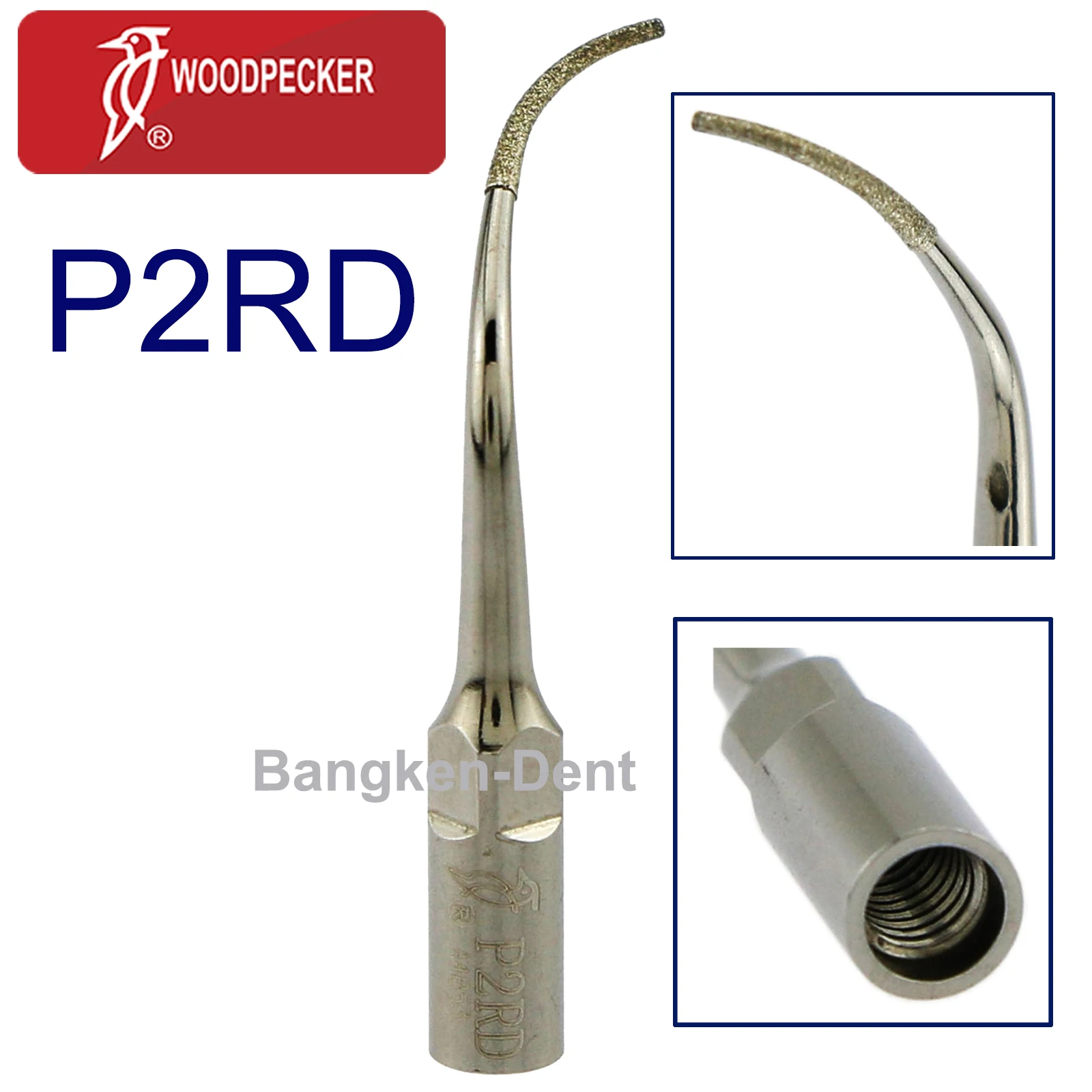 Woodpecker 100% Original Dental Ultrasonic Scaler Tip Periodontal Scaling Tips P2L P2R Diamond Coated P2LD P2RD UDS EMS