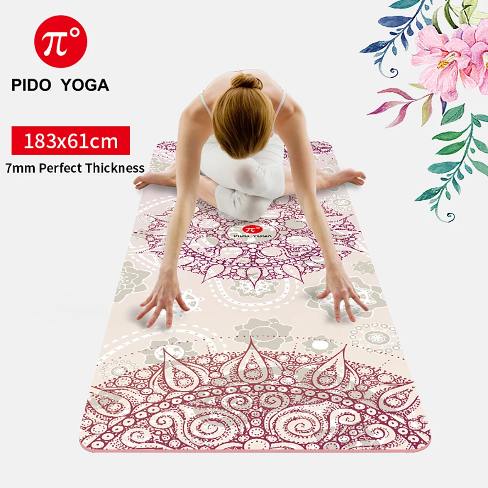 Экологически чистый замшевый Коврик для йоги PIDO YOGA 7 мм с принтом из