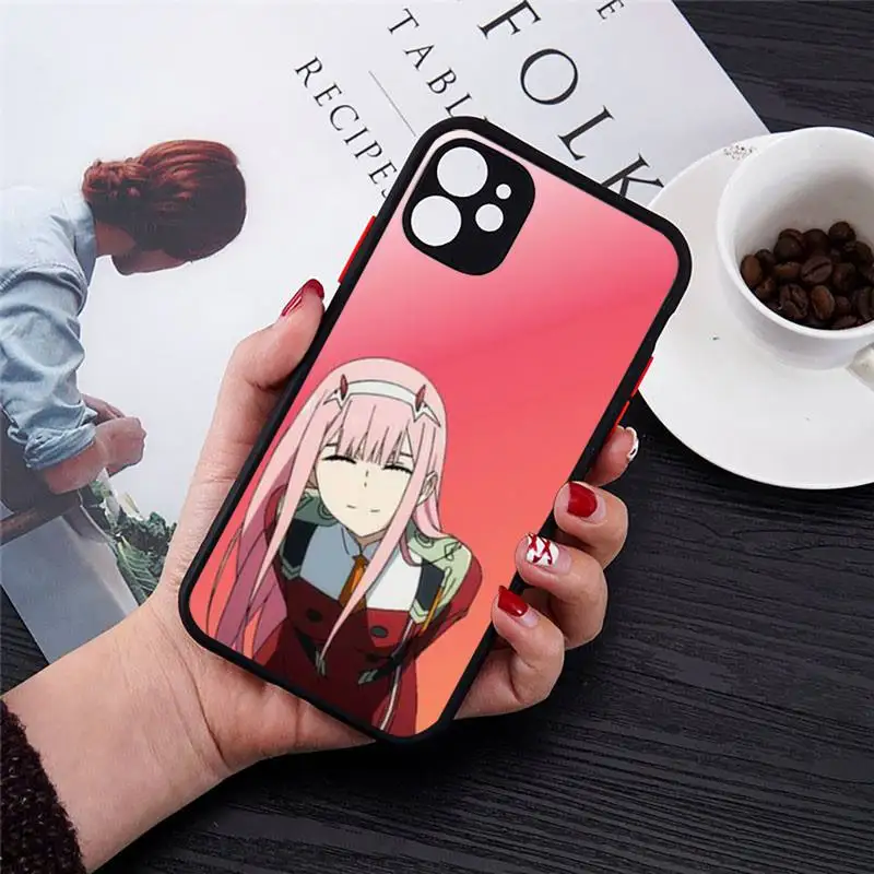 

Zero Two Darling in the FranXX Anime Hard Phone Case Matte Transparent for iPhone 7 8 11 12 s mini pro X XS XR MAX Plus cover