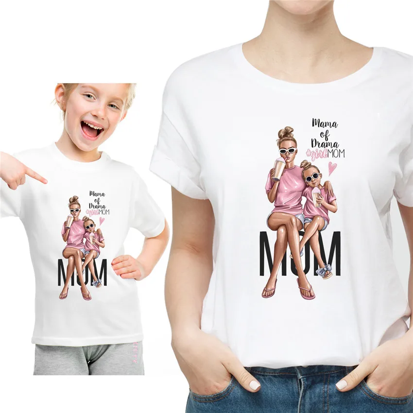 Футболка с надписью MOM Love Match для семьи | Мать и ребенок