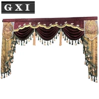 gxi european style luxury swag waterfall valance with tassel fringe trim for living room curtain window treatments