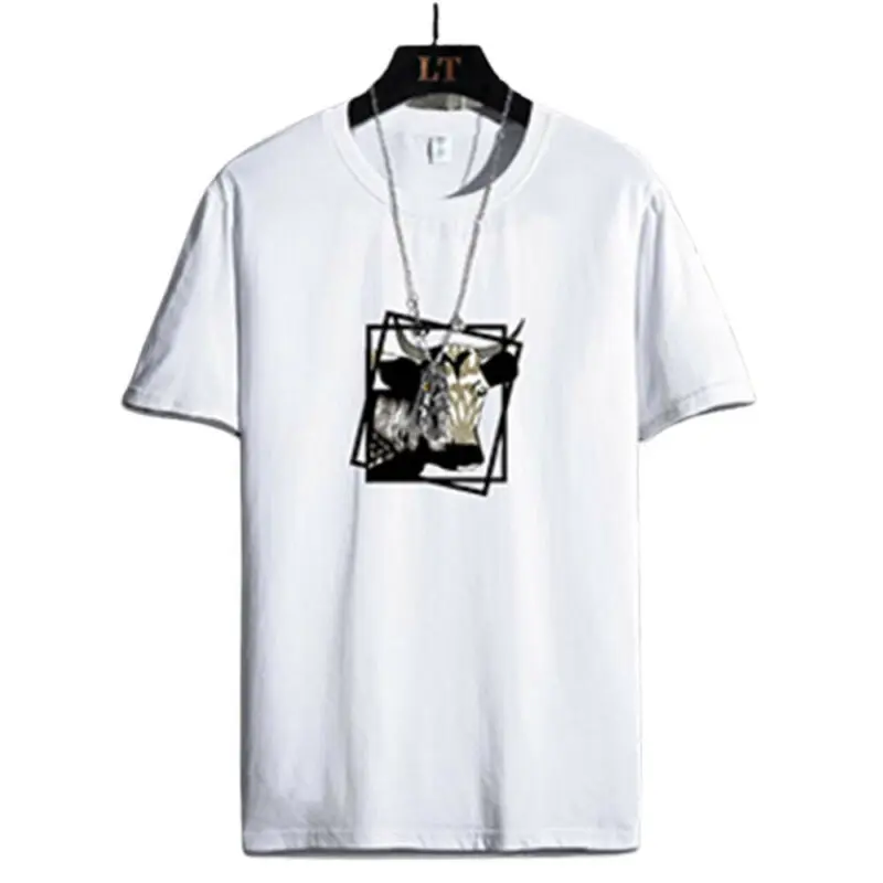 

Mens Summer Animal Print T-Shirt Short Sleeve Tee Sport Gym Casual Baggy Tops