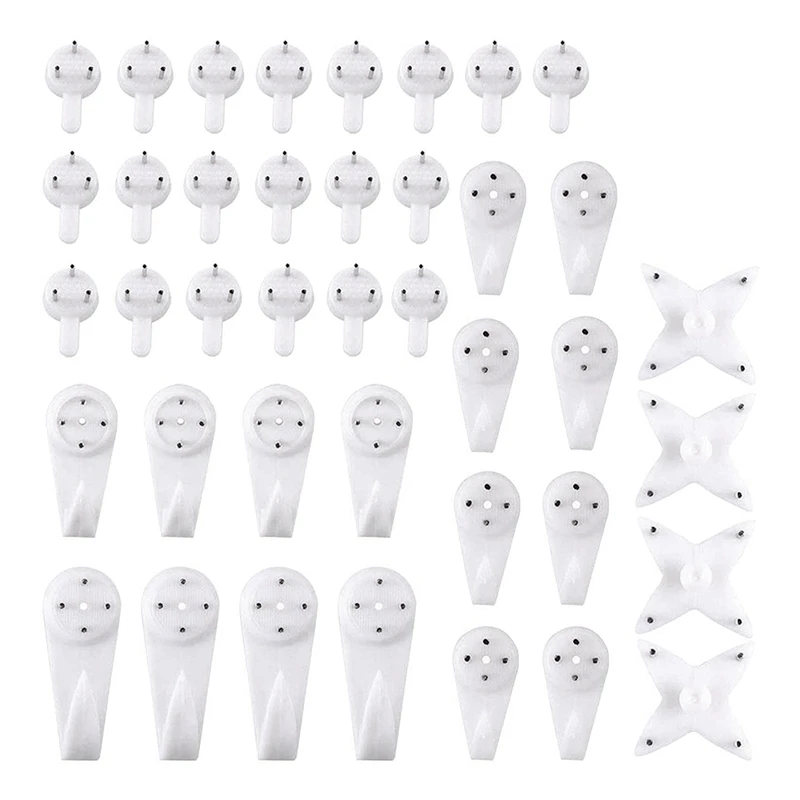 

Hot YO-40Pcs Invisible Nail Screws Wall Hooks Picture Hangers Traceless Photo Hook Multi Function Picture Painting Frame Hanger