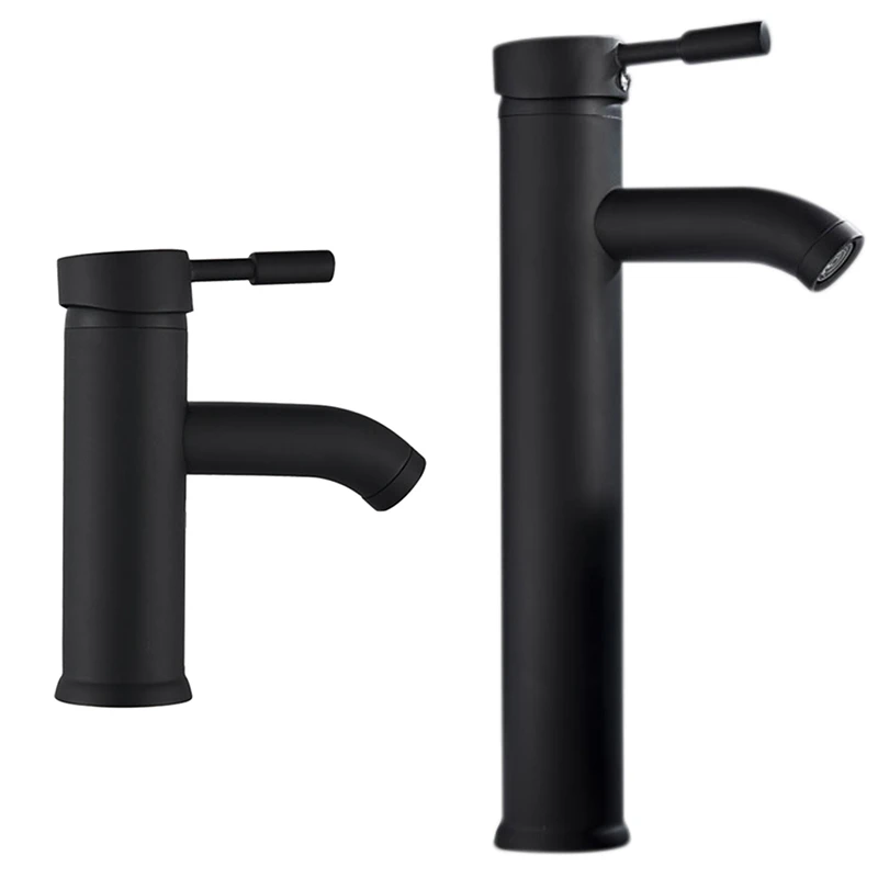 

Modern Stainless Steel Paint Faucet Bathroom Basin Faucet Blacked Hot Cold Mixer Tap Single Hole