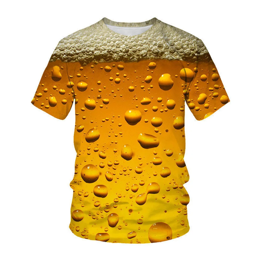 

2021 New 3D Printed T-Shirt / Beer / Hamburger / French Fries / Coke / Orange / 3D T-Shirt Funny T-Shirt For Men And Women