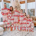 2022 рождественские Семейные одинаковые пижамные комплекты, одежда для сна для отца, матери, ребенка и ребенка, Рождественская одежда для мамы и меня, топы и штаны
