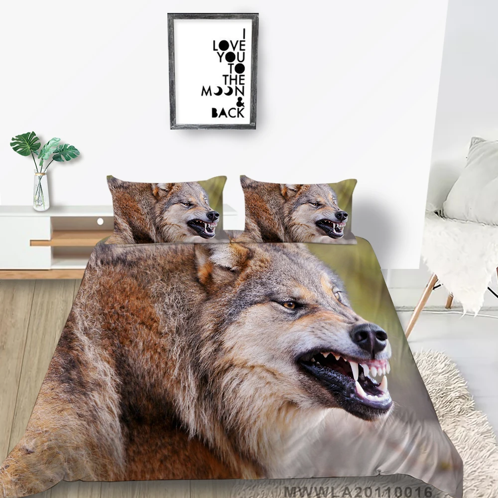 

Milsleep 3D Wolf Bedding Set Luxury Duvet Cover Set Kids Teen Adult Home Decor Soft Breathable 2/3 Pcs Hot Selling Dropship