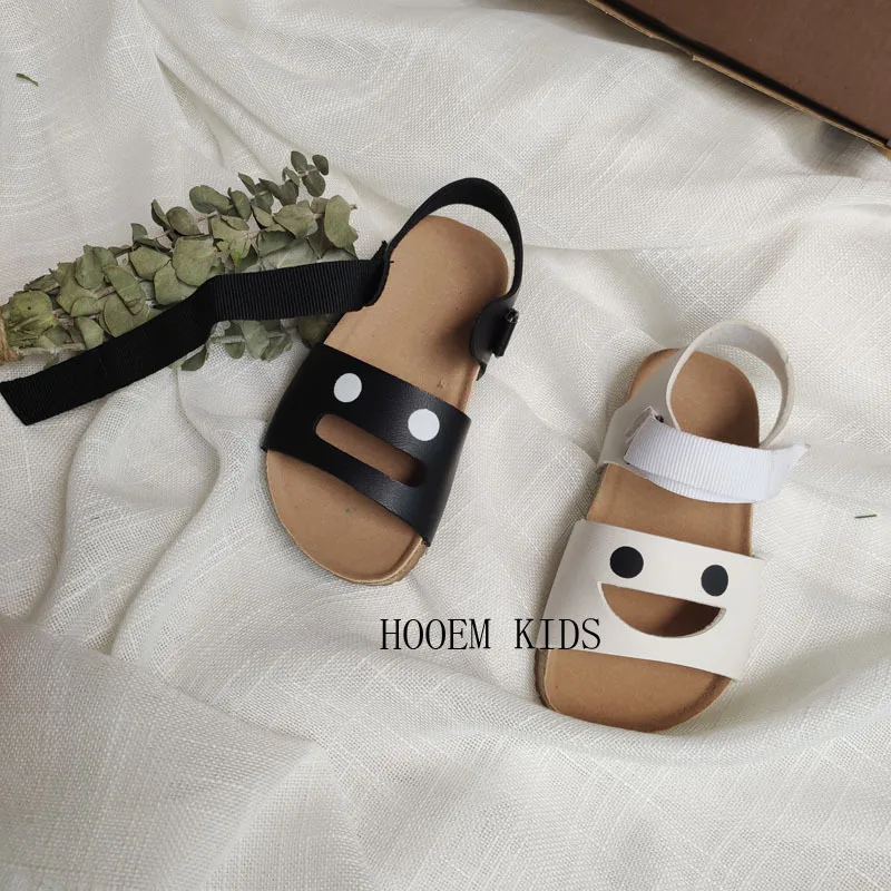 

2021 Summer Korean Children Cute Face Sandals Mandarin Duck Mouth Sandals Chaff Child Girls Sandal Shoes Girl Pu Leather Sandal