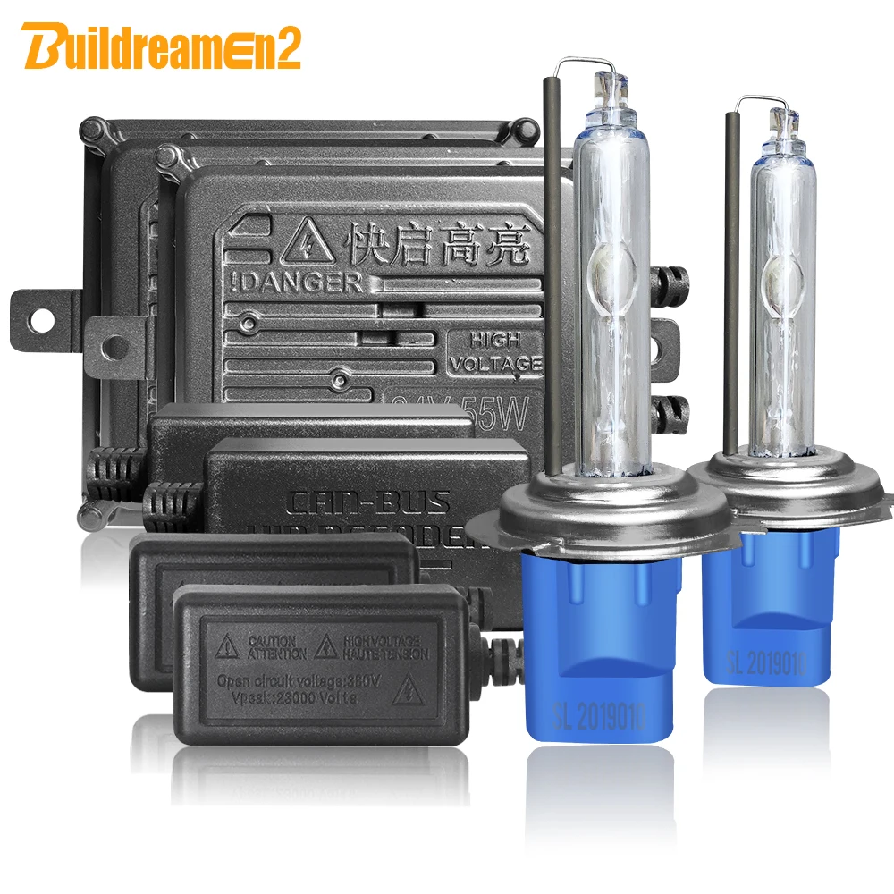 Buildreamen2 55 Вт 10000LM фасветильник для грузовика Canbus ксеносветильник HID комплект AC 24 В