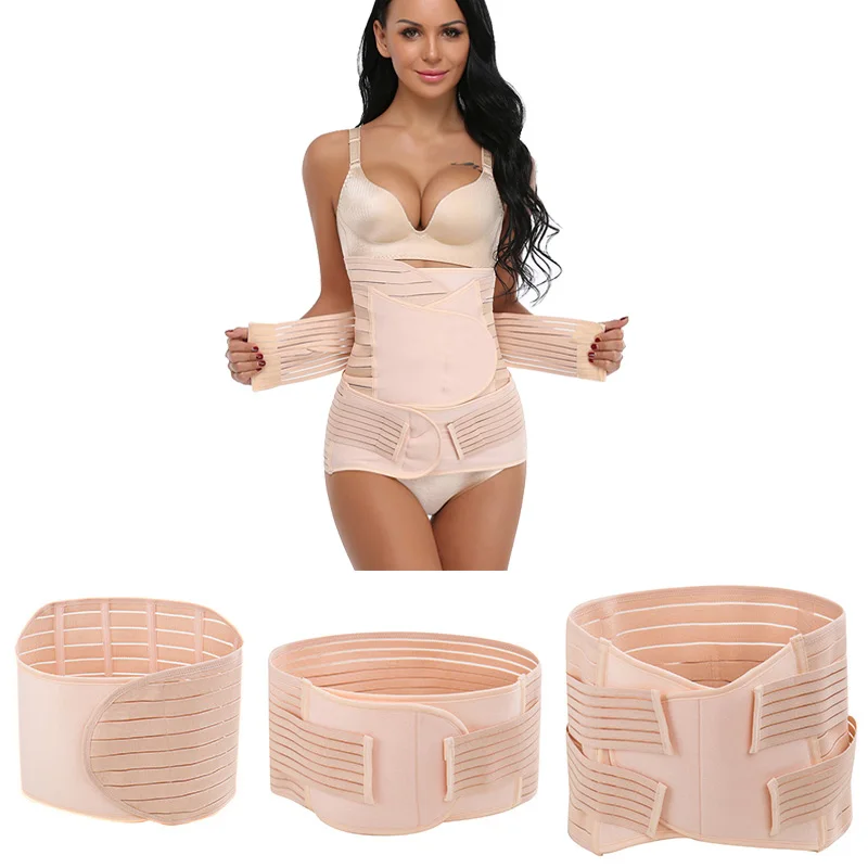 

3 in 1 Postpartum Support Recovery Girdle Corset Belly Waist Pelvis Belt Shapewear Belly Wrap Body Shaper Postnatal Shapewear