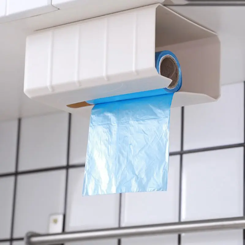 Self Adhesive Tissue Box Napkin Paper Holder Case Container Wall Mounted Garbage Bag Dispenser Storage Rack | Дом и сад