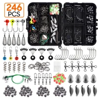 246pcsbox fishing tackles box accessories kit set with hooks snap sinker weight for carp bait lure ice winter accessoires