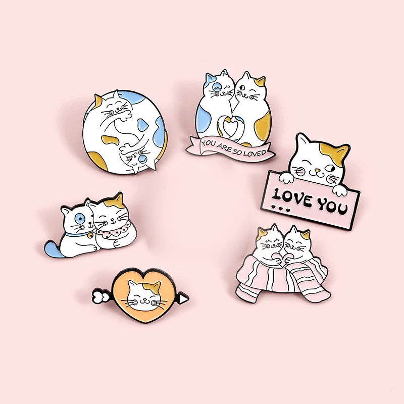 Креативная трендовая брошь на лацкан с мультяшным космическим котом и каплей