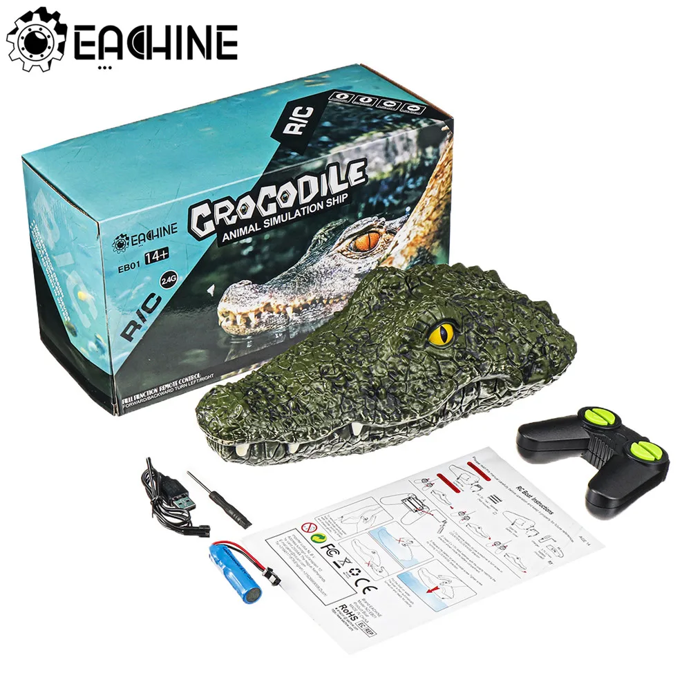 

EACHINE EB01 радиоуправляемая лодка, Крокодиловая лодка 2,4G, электрический пульт дистанционного управления, плавающая игрушка для бассейна, крок...