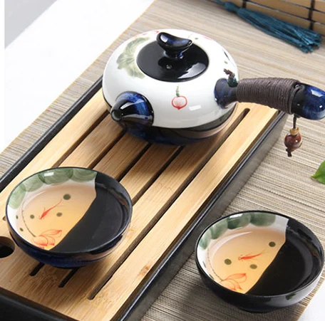 Juego De t&eacute; pintado De cer&aacute;mica china para viaje, tetera Vintage De porcelana para oficina, Jogo De Xicaras-5