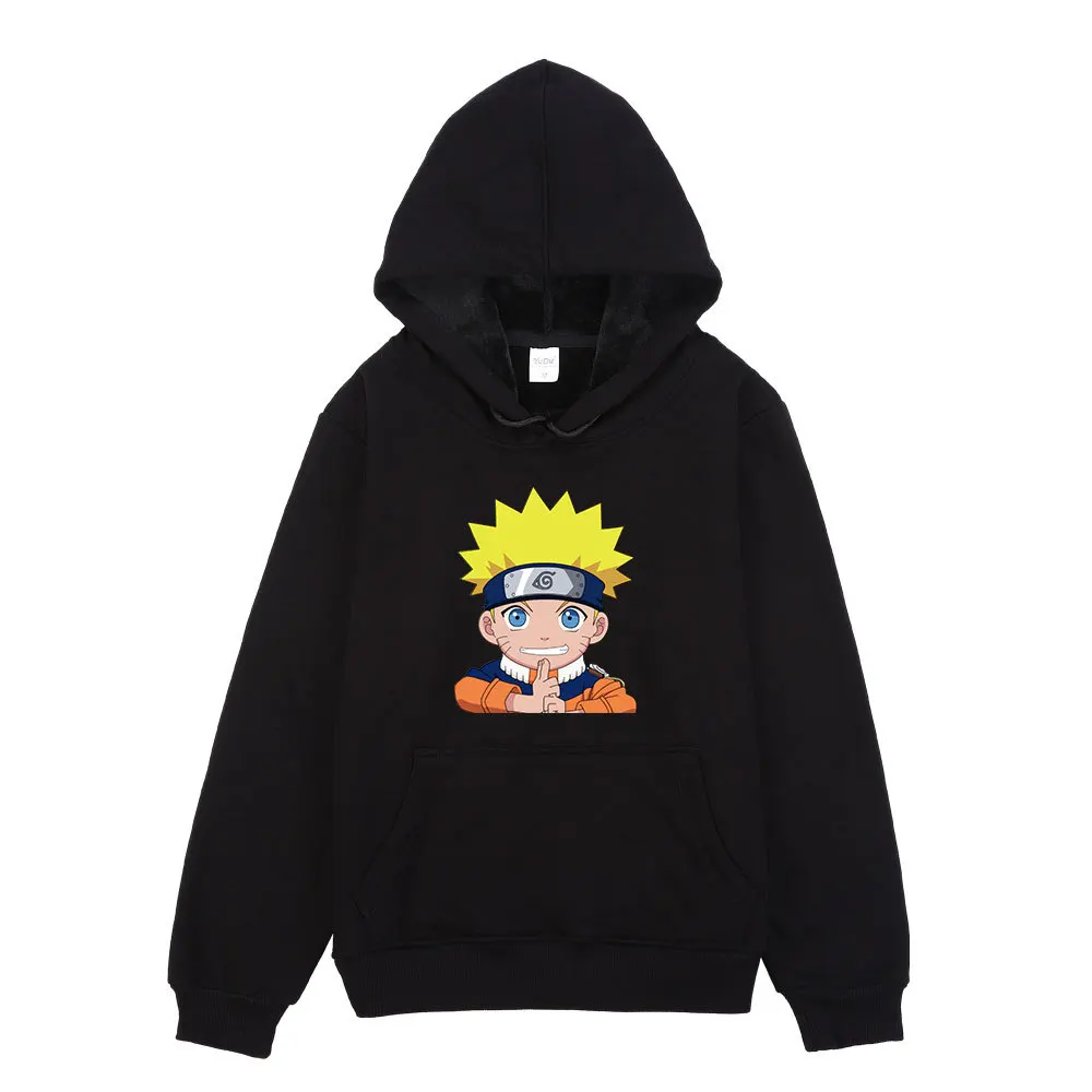 

Naruto Herbst- Und Winter-Teenager-Studenten Halten Warm Rundhals-Pullover Plus Fleece-Kapuzenpullover Streetwear Women