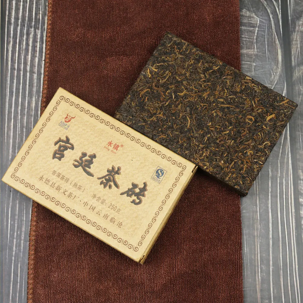 2019 китайский чай Yongzhen созревший Pur Erh &quotдворец Pu чайный кирпич&quot Shu коробка 250