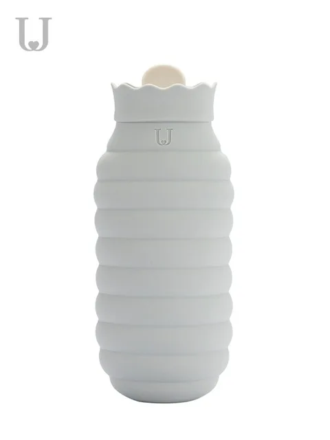 620ml Grey Xiaoomi Jodan Judy 313/620 мл мешок горячей воды микроволновый нагрев силиконовая бутылка зимняя оплетенная Кепка нагреватель - Цвет: 620ml Grey